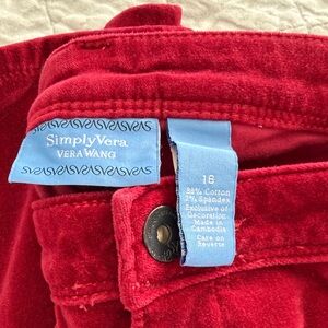 Simply Vera Vera Wang Cherry Red Pants